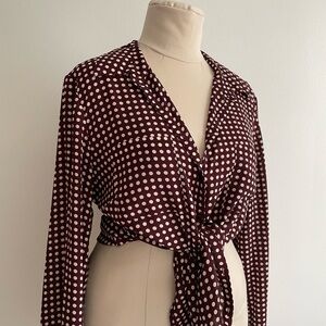 Brown dotted blouse
